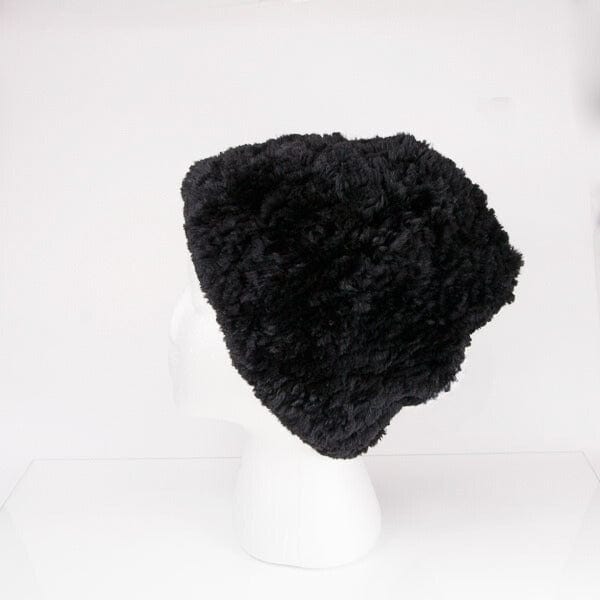 Black beaver fur hat for cold