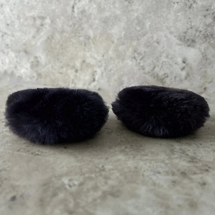 Black fur mini pocket warmers for cold