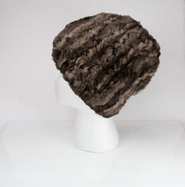 Brown beaver fur hat for winter