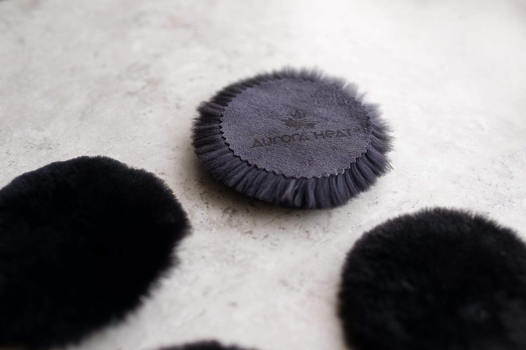 Black fur hand warmers for children