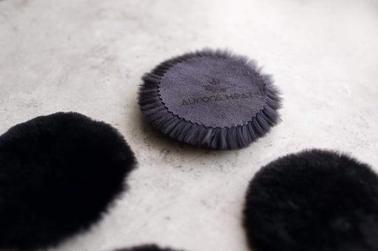 Black fur hand warmers for children