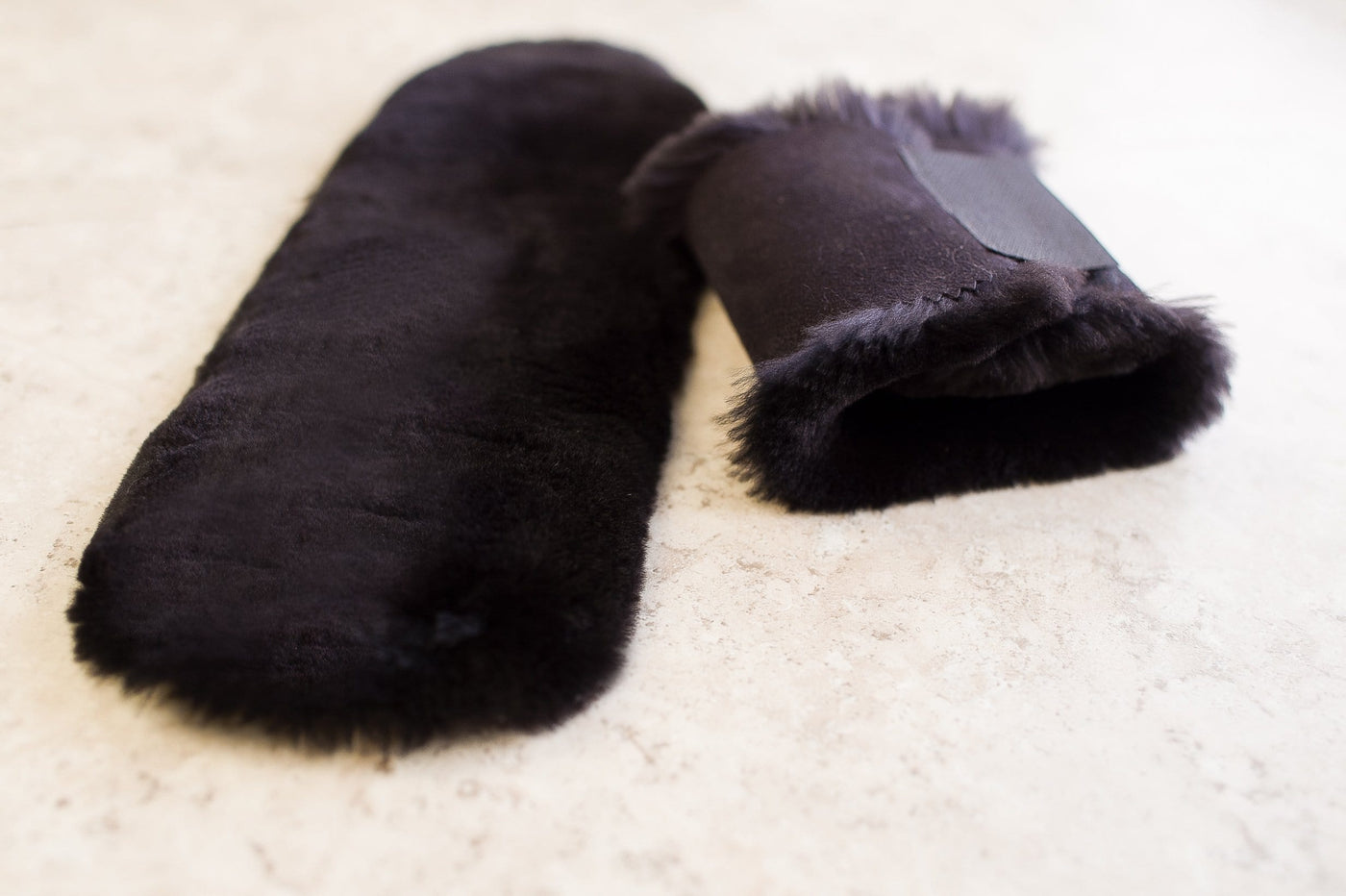 Natural and Reusable Canadian Fur Ankle Warmers - Black