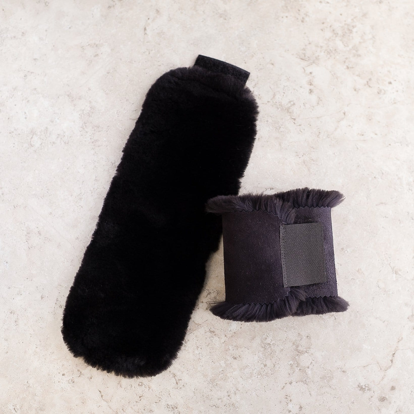 Natural and Reusable Canadian Fur Ankle Warmers - Black