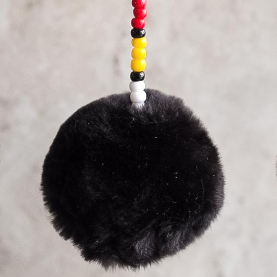 Fur car charm decoration for rear view mirror