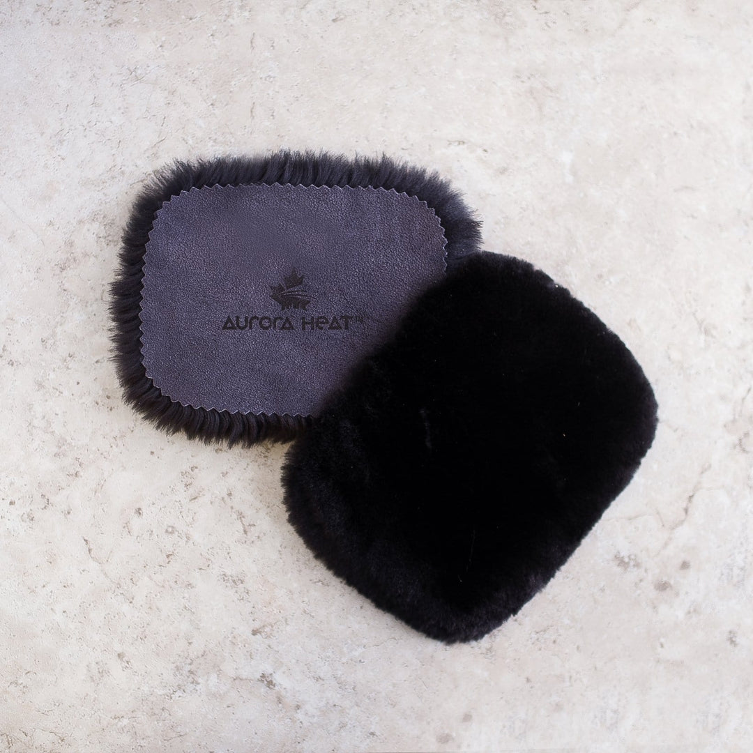 Reusable Black Fur Hand Warmers for cold hands